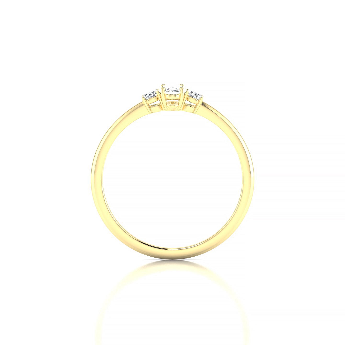 Trio | 18k Yellow Gold 5 x 3 mm Oval Diamond Ring