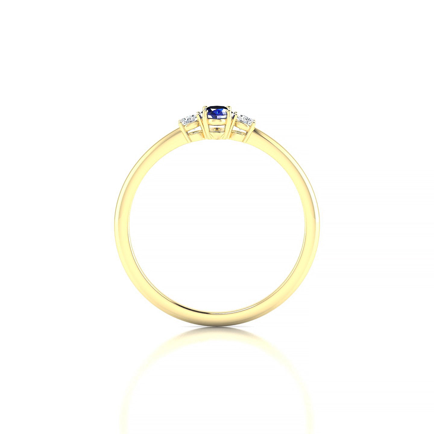 Trio | 18k Yellow Gold 5 x 3 mm Oval Sapphire Ring