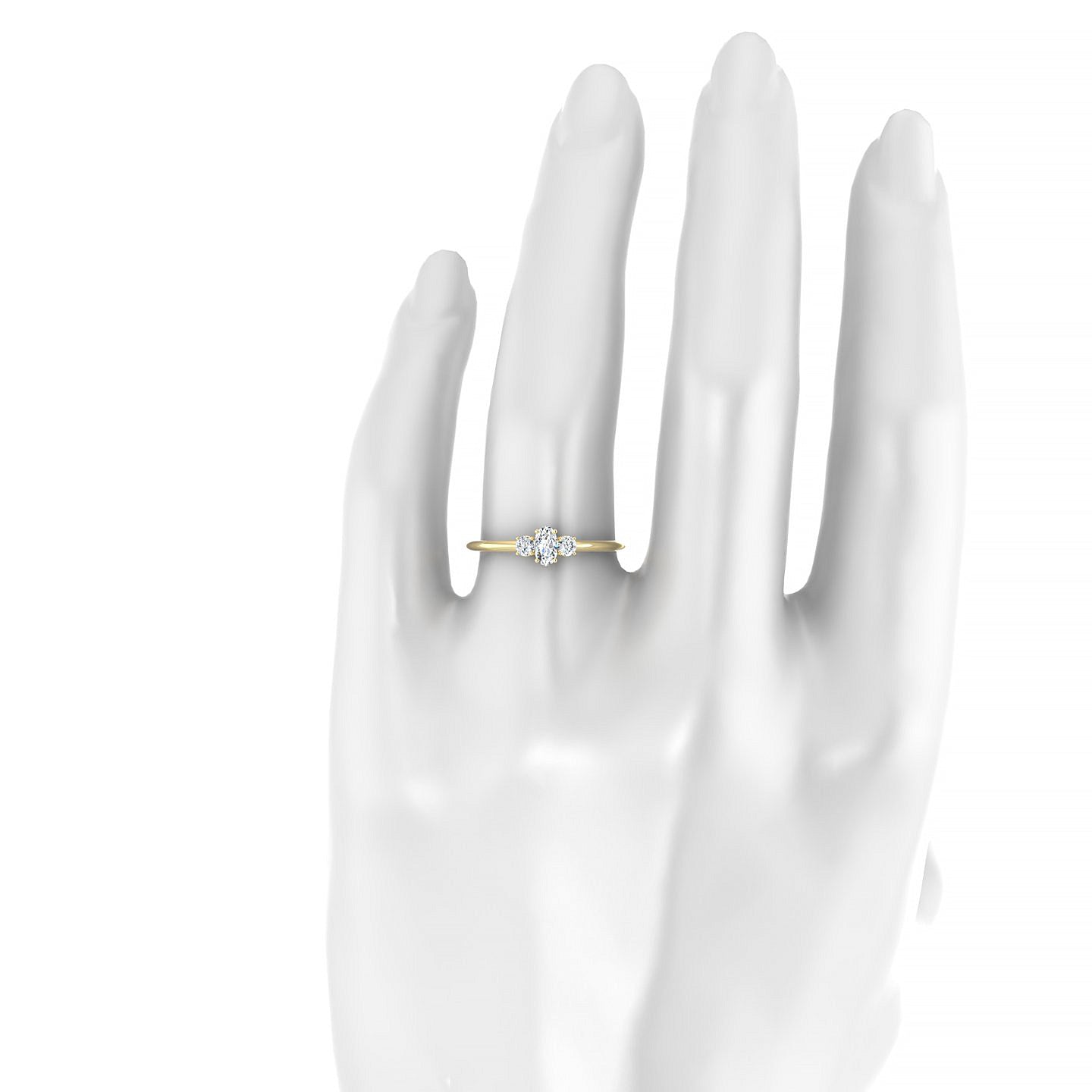 Trio | 18k Yellow Gold 5 x 3 mm Oval Diamond Ring