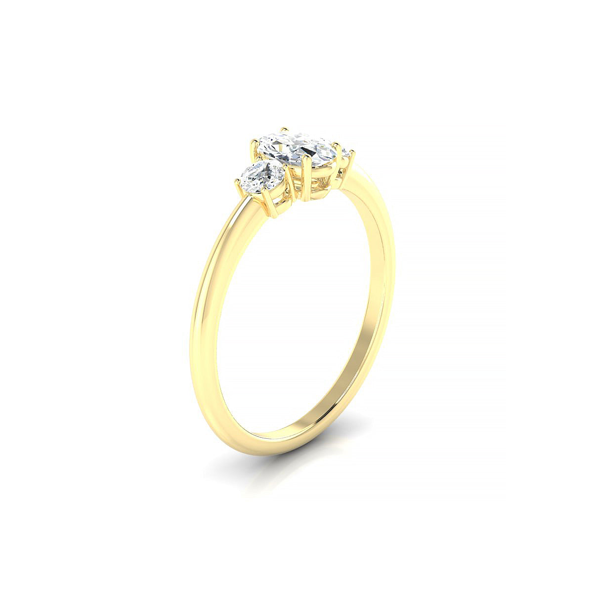 Trio | 18k Yellow Gold 6 x 4 mm Oval Diamond Ring