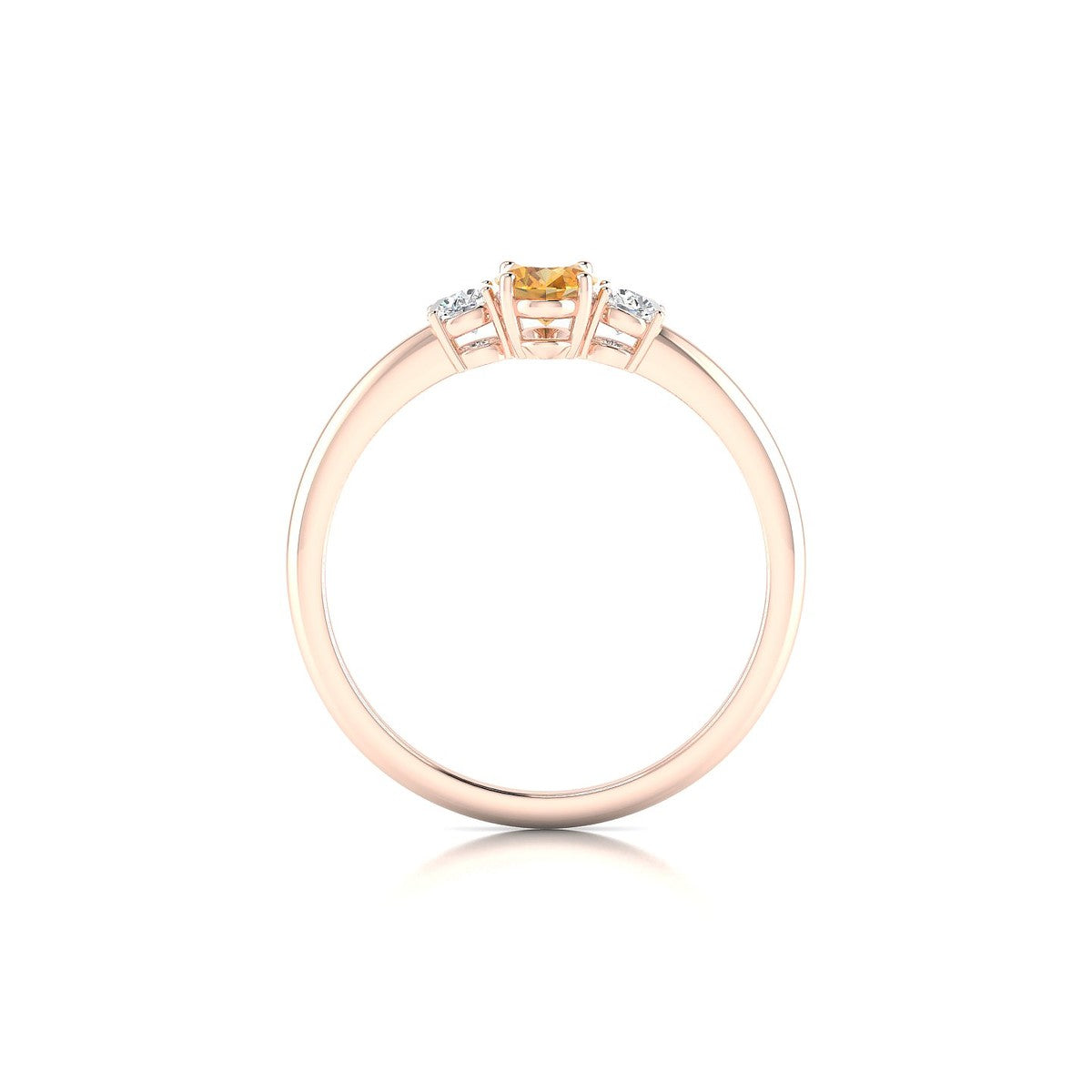 Trio | 18k Rose Gold 6 x 4 mm Oval Citrine Ring
