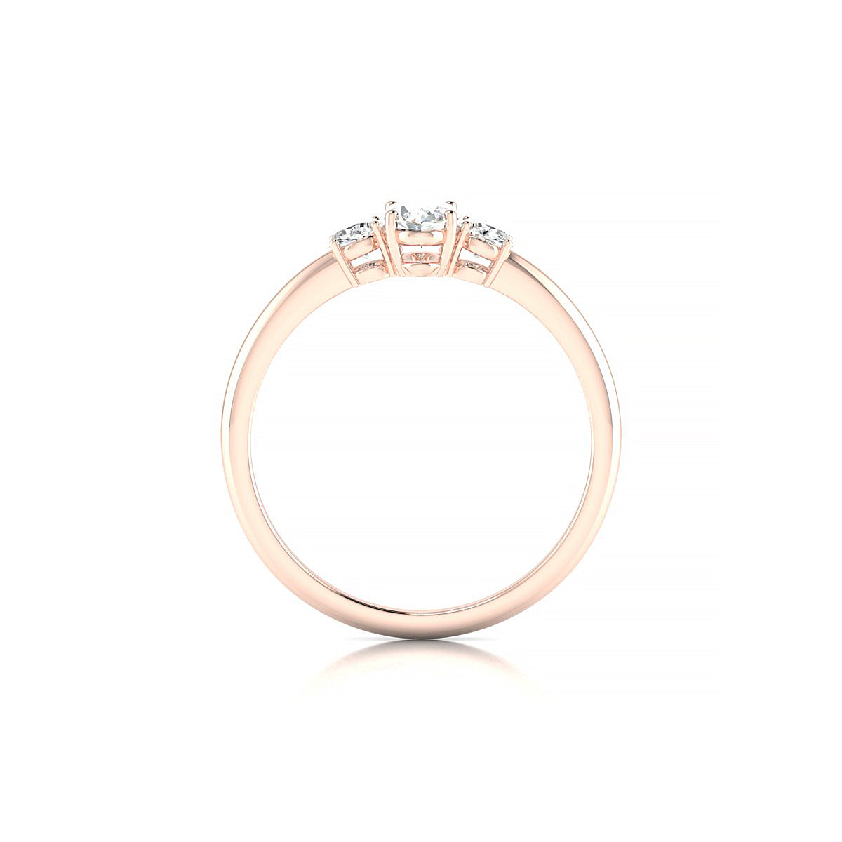Trio | 18k Rose Gold 6 x 4 mm Oval Diamond Ring
