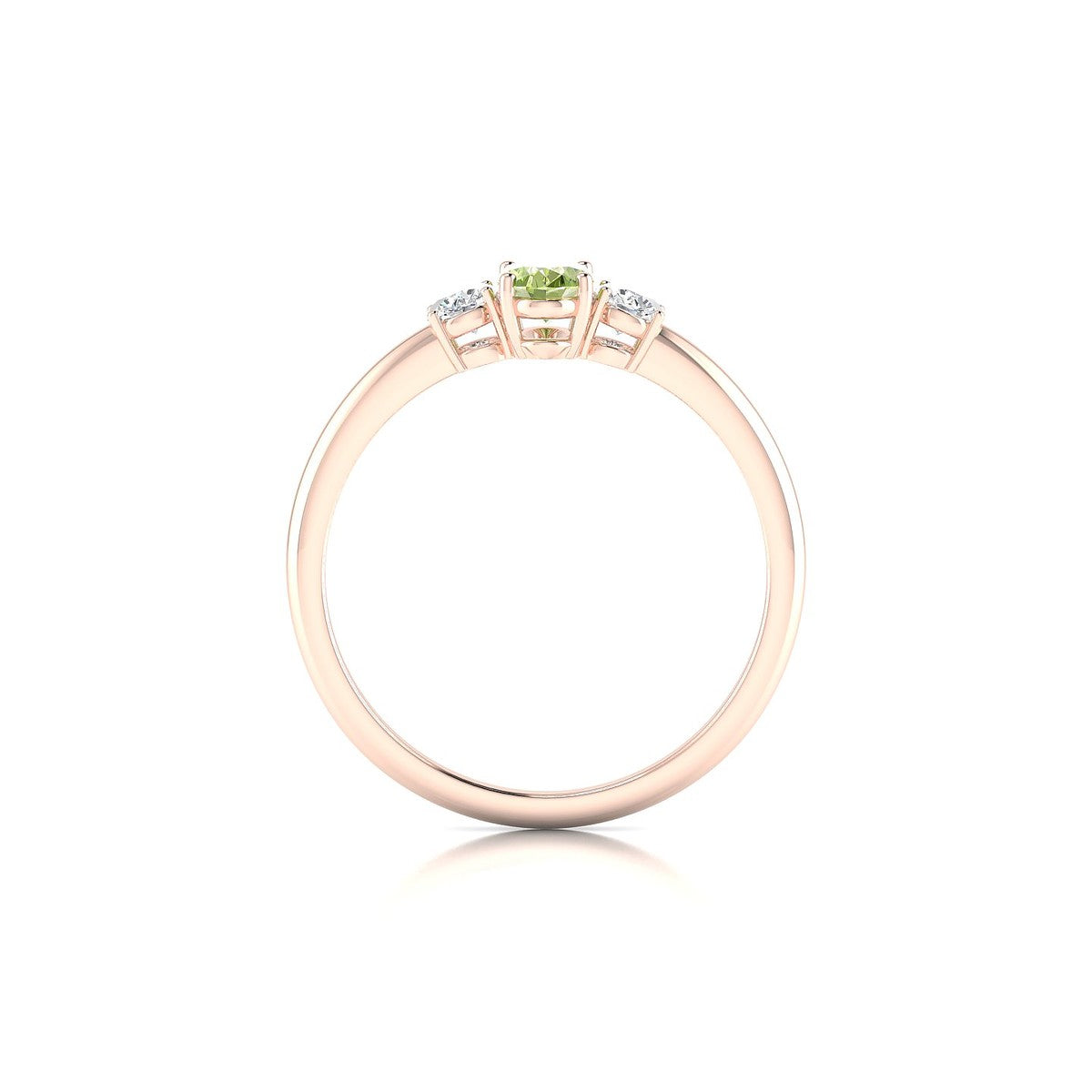 Trio | 18k Rose Gold 6 x 4 mm Oval Peridot Ring
