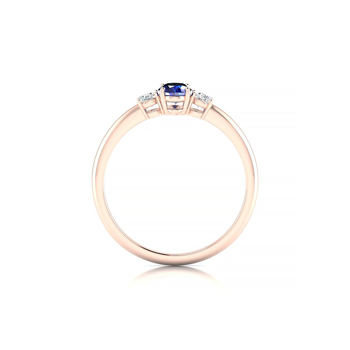 Trio | 18k Rose Gold 6 x 4 mm Oval Sapphire Ring