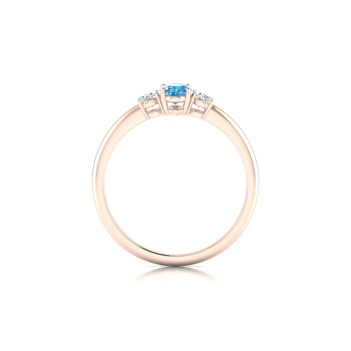 Trio | 18k Rose Gold 6 x 4 mm Oval Topaz Ring