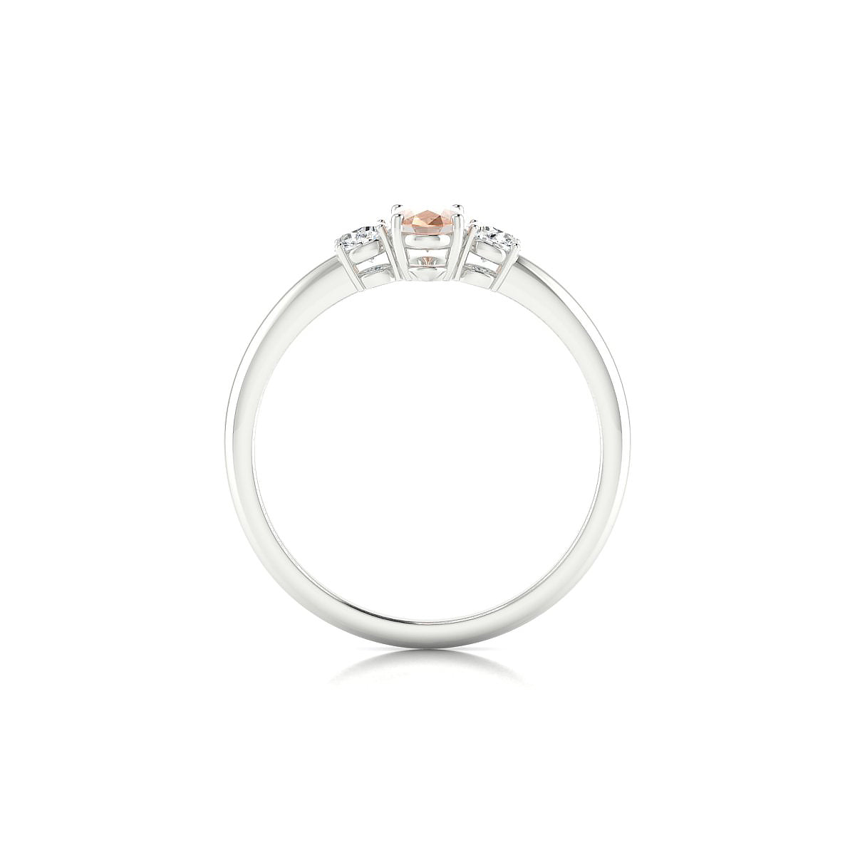 Trio | 18k White Gold 6 x 4 mm Oval Morganite Ring