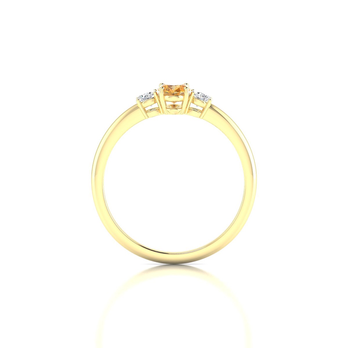Trio | 18k Yellow Gold 6 x 4 mm Oval Citrine Ring