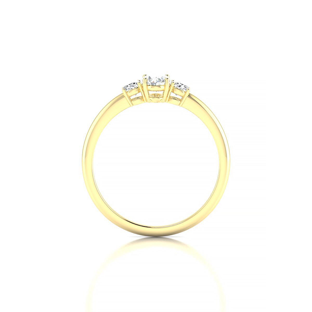 Trio | 18k Yellow Gold 6 x 4 mm Oval Diamond Ring