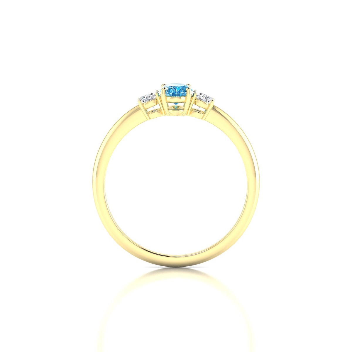 Trio | 18k Yellow Gold 6 x 4 mm Oval Topaz Ring