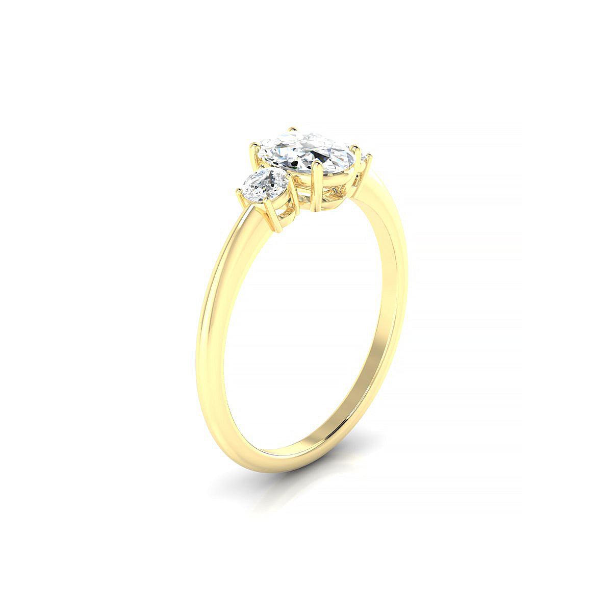 Trio | 18k Yellow Gold 7 x 5 mm Oval Diamond Ring