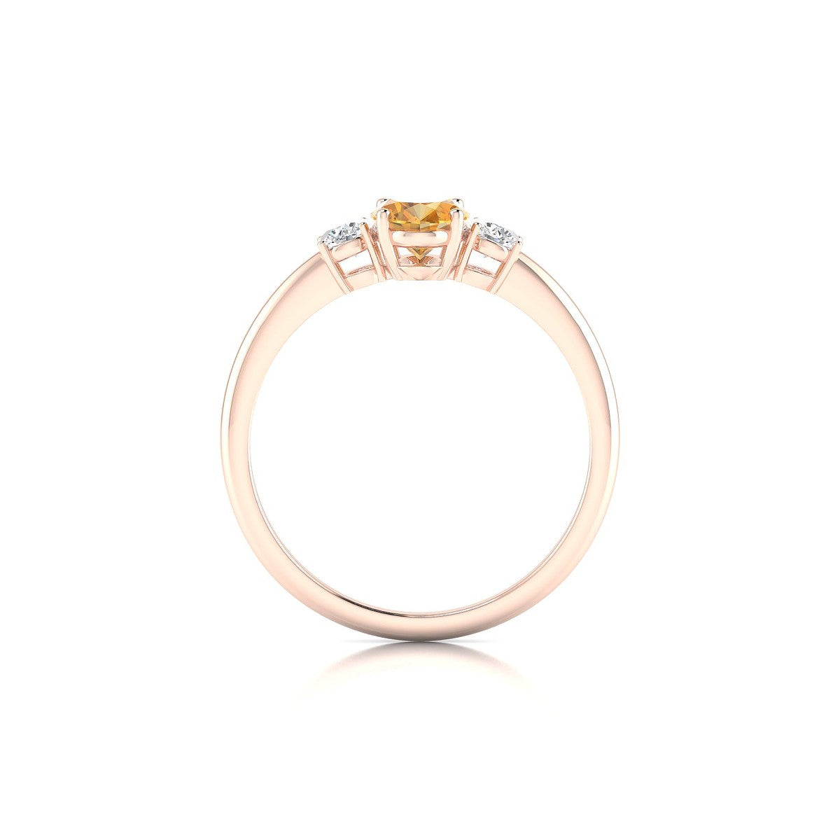 Trio | 18k Rose Gold 7 x 5 mm Oval Citrine Ring
