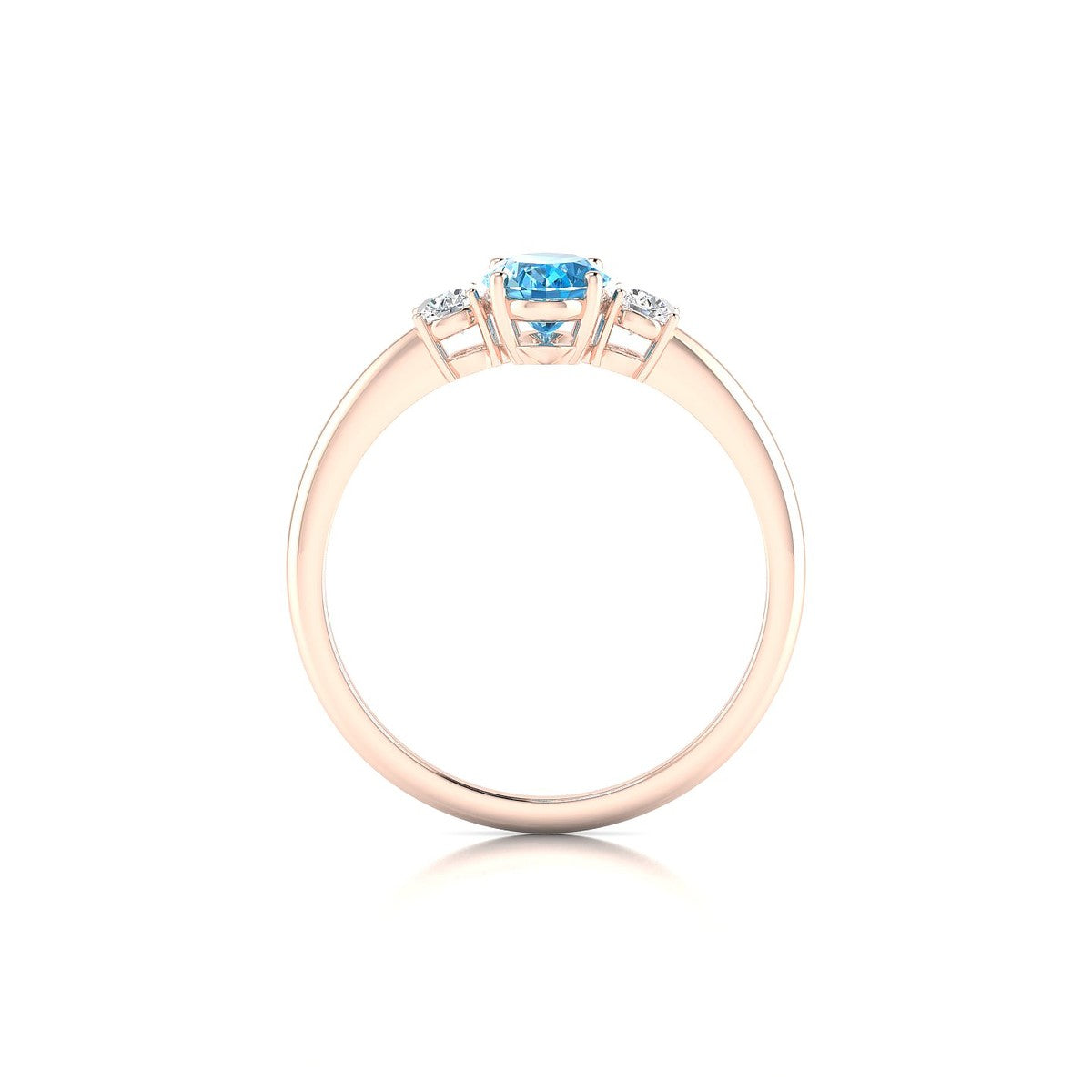 Trio | 18k Rose Gold 7 x 5 mm Oval Topaz Ring