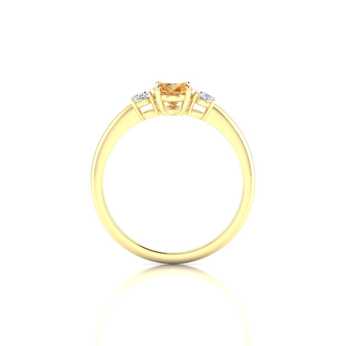 Trio | 18k Yellow Gold 7 x 5 mm Oval Citrine Ring