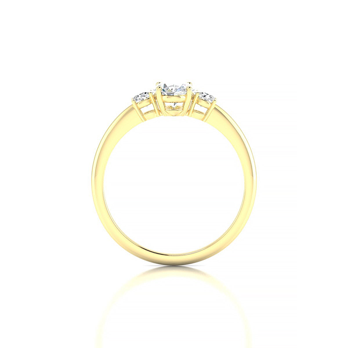 Trio | 18k Yellow Gold 7 x 5 mm Oval Diamond Ring