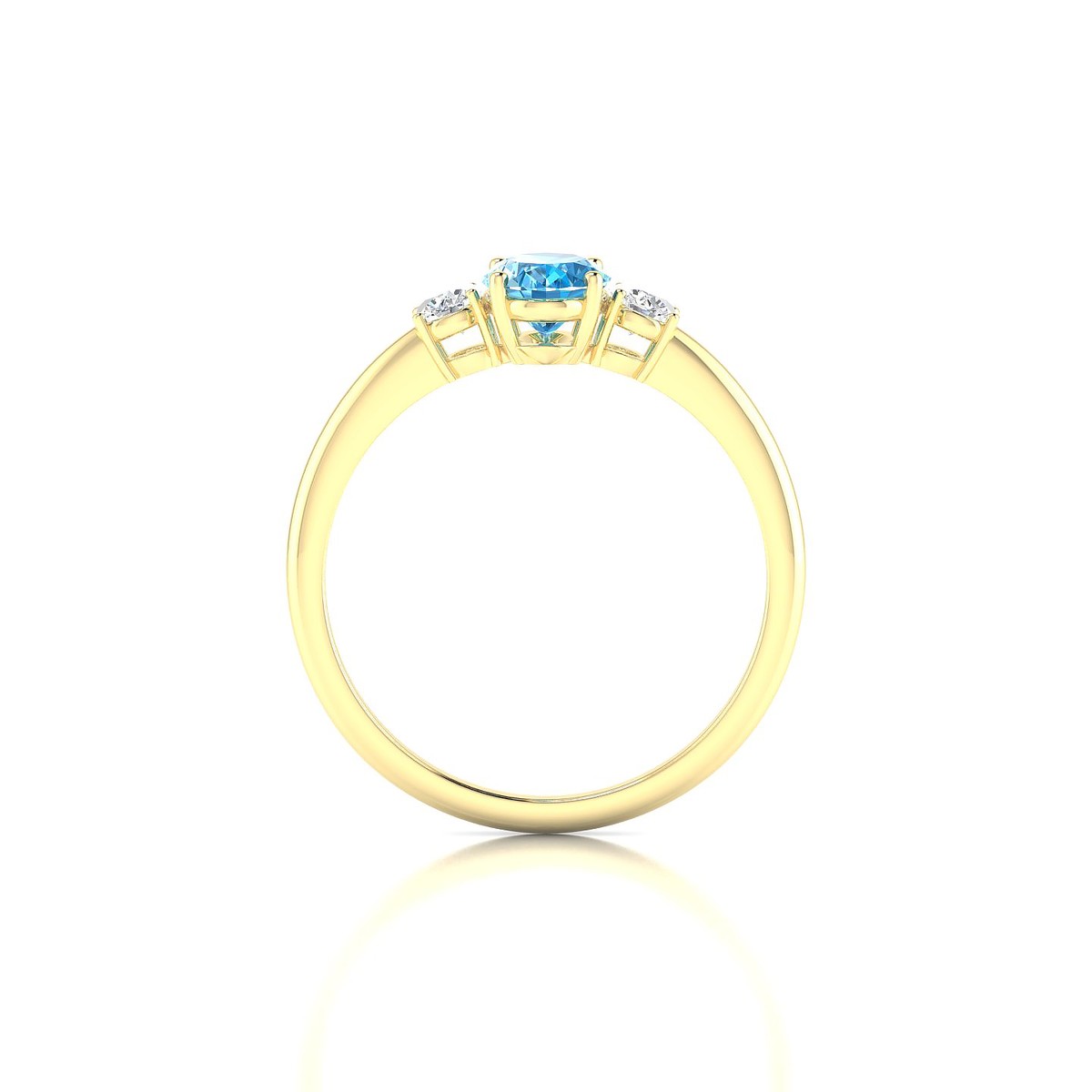 Trio | 18k Yellow Gold 7 x 5 mm Oval Topaz Ring