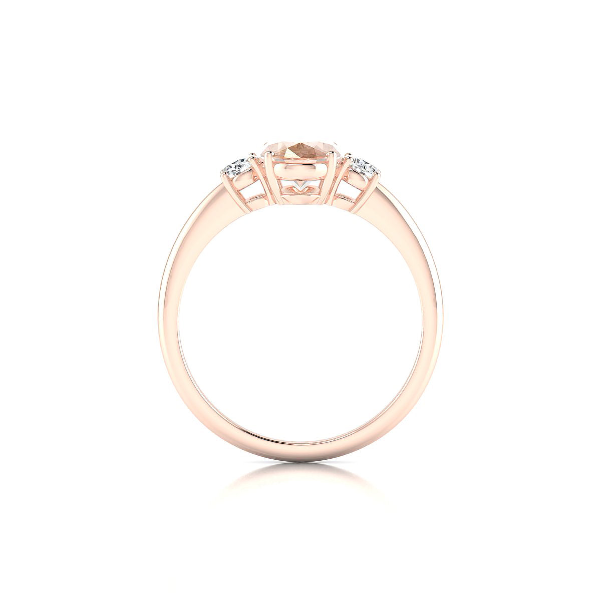 Trio | 18k Rose Gold 8 x 6 mm Oval Morganite Ring
