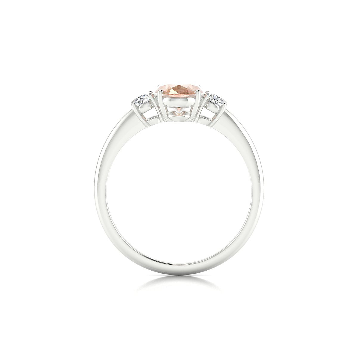Trio | 18k White Gold 8 x 6 mm Oval Morganite Ring