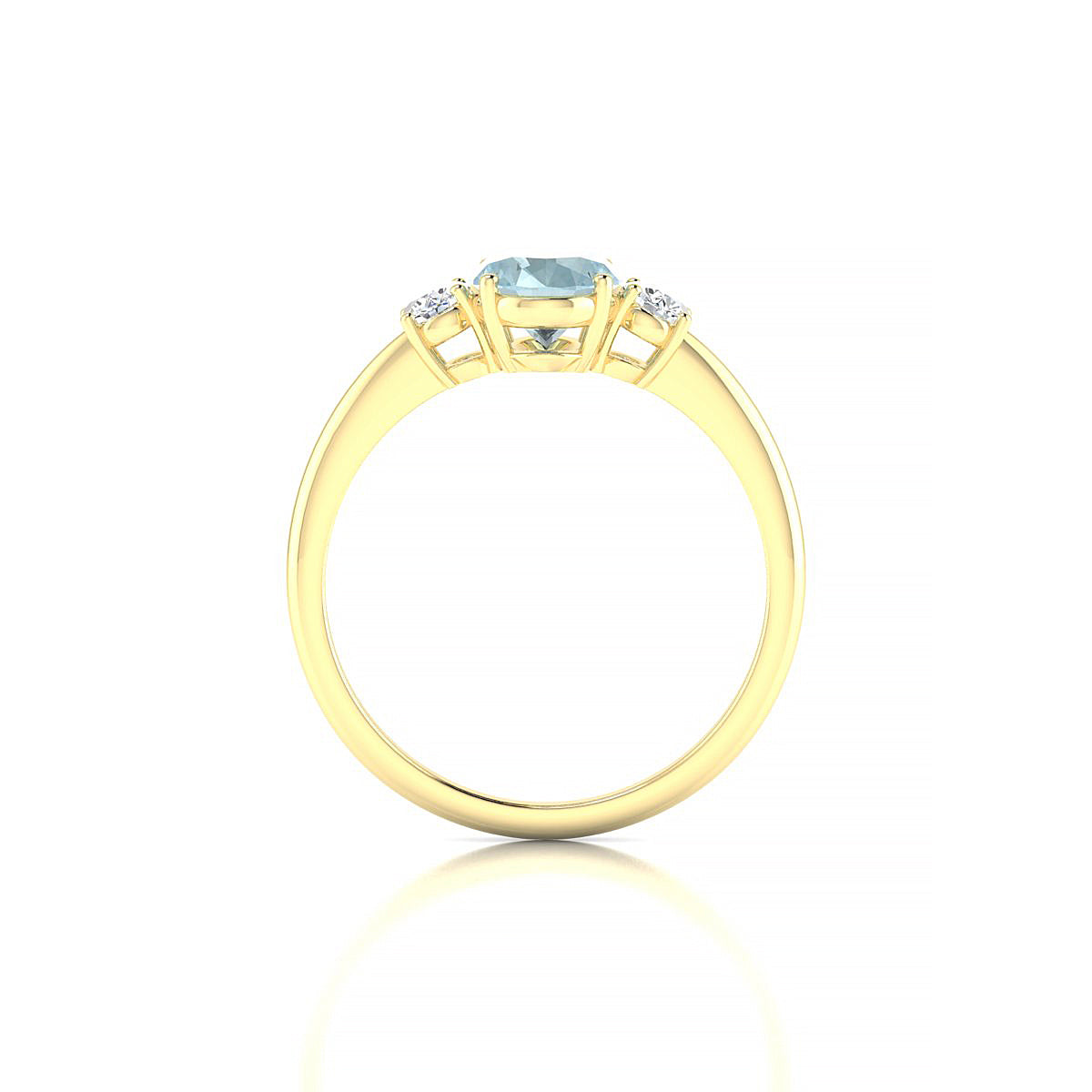Trio | 18k Yellow Gold 8 x 6 mm Oval Aquamarine Ring