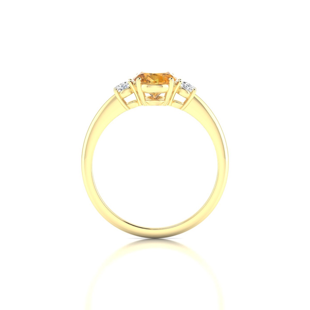Trio | 18k Yellow Gold 8 x 6 mm Oval Citrine Ring