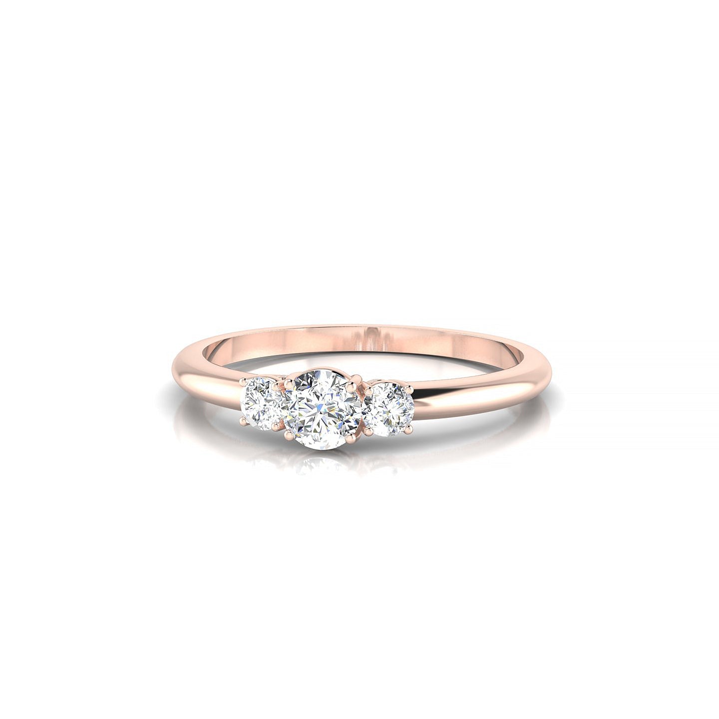 Trio | 18k Rose Gold 3.7 mm Round Diamond Ring