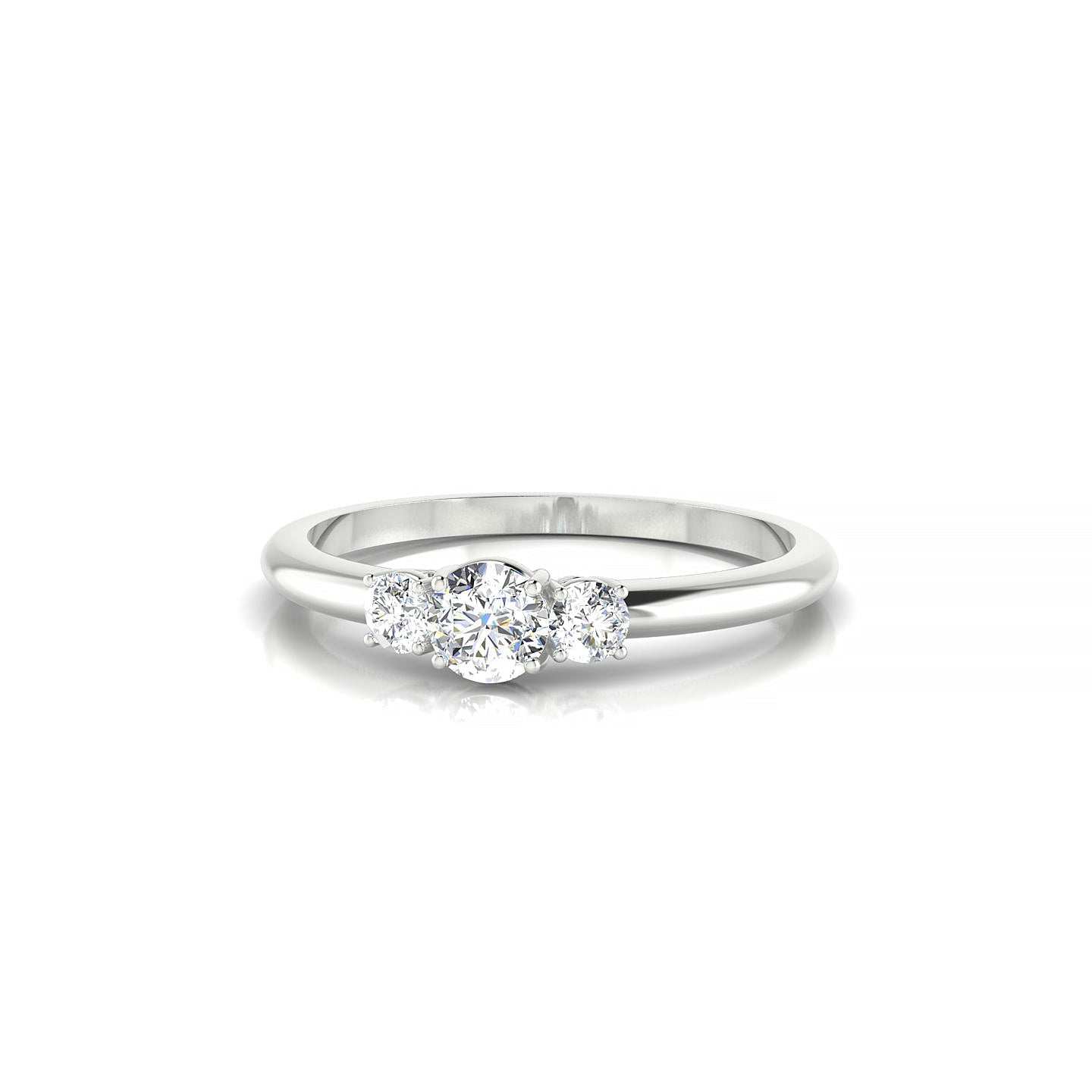 Trio | 18k White Gold 3.7 mm Round Diamond Ring