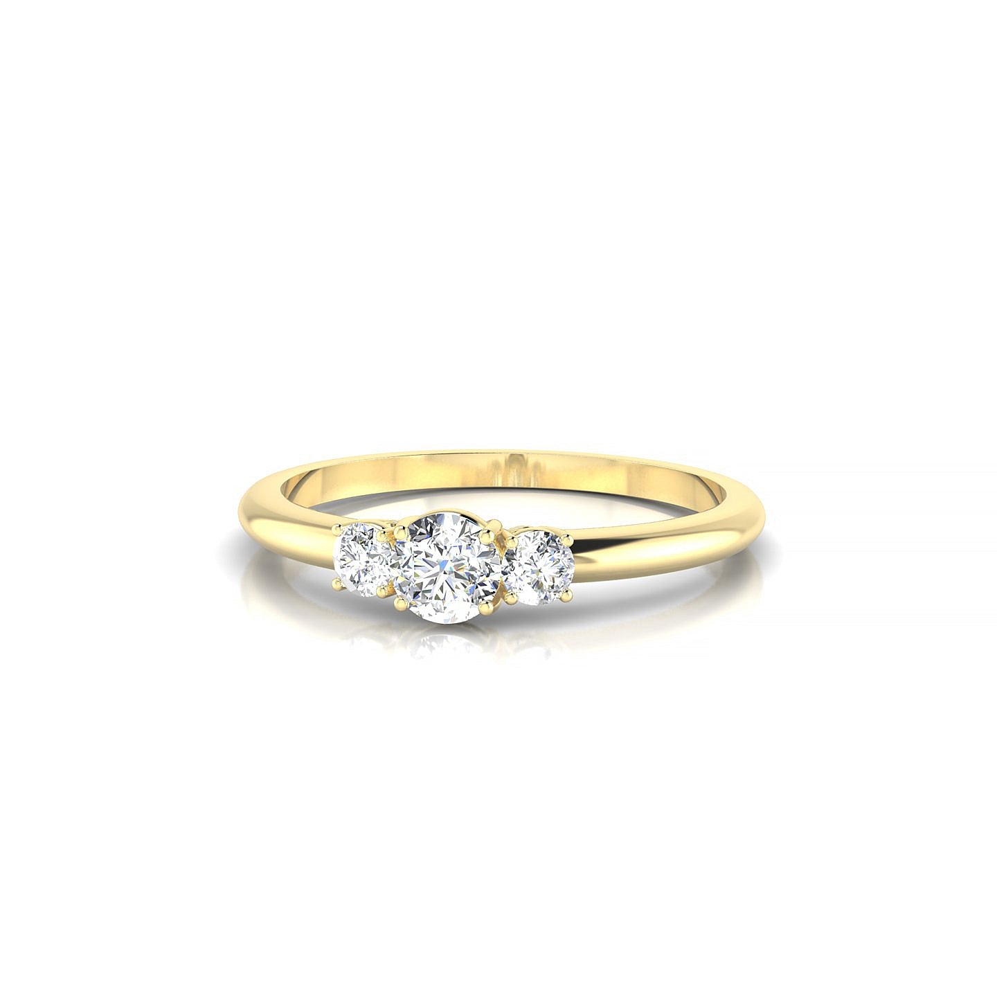 Trio | 18k Yellow Gold 3.7 mm Round Diamond Ring