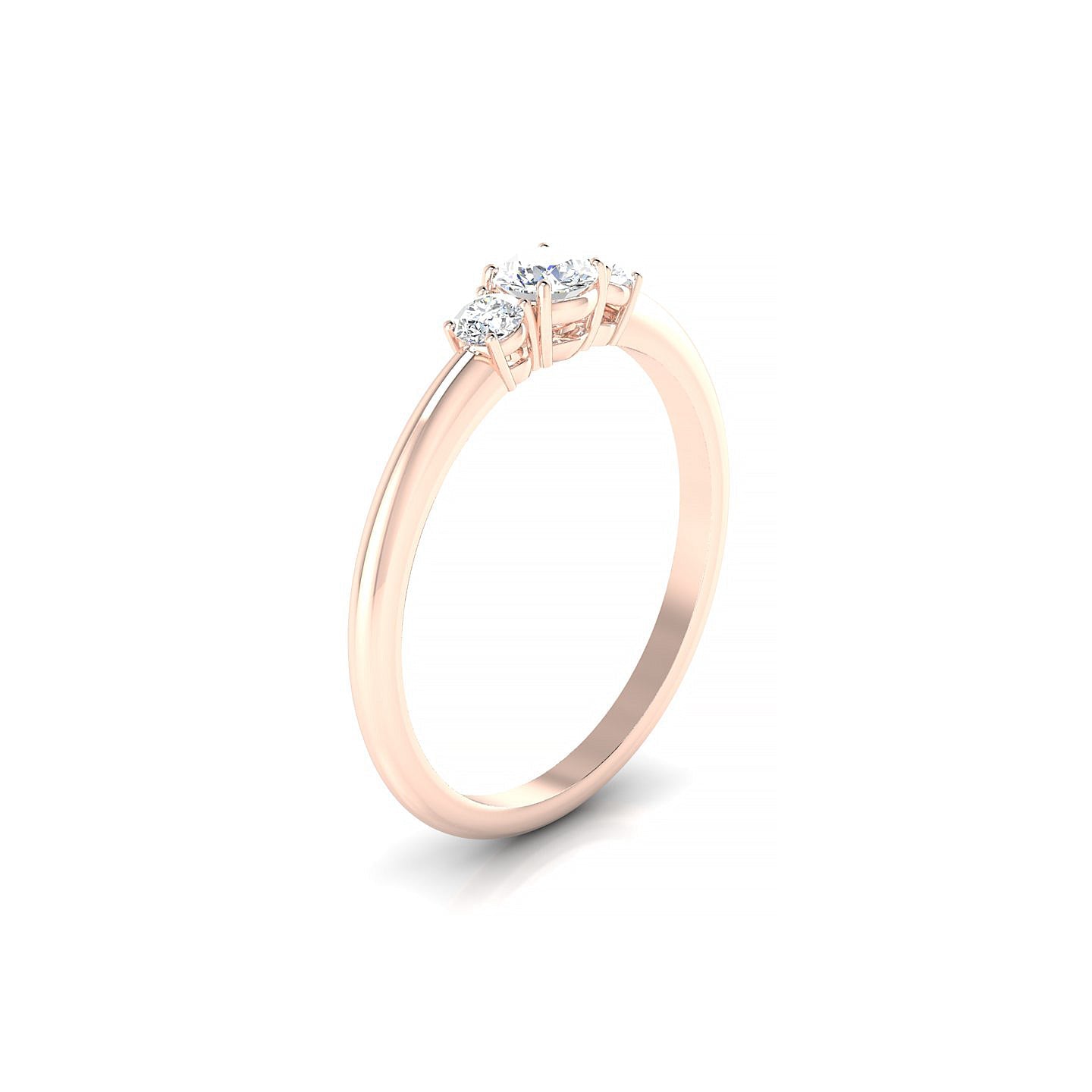 Trio | 18k Rose Gold 3.7 mm Round Diamond Ring