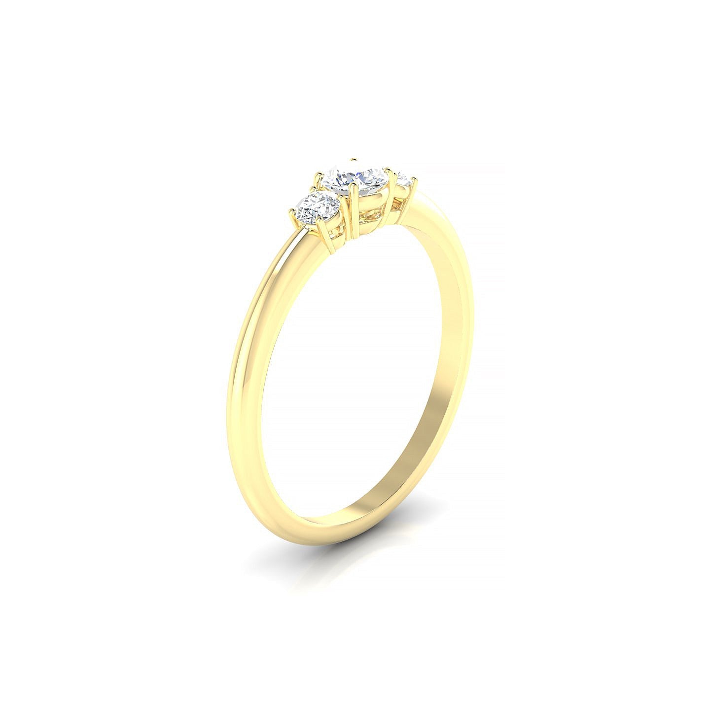 Trio | 18k Yellow Gold 3.7 mm Round Diamond Ring