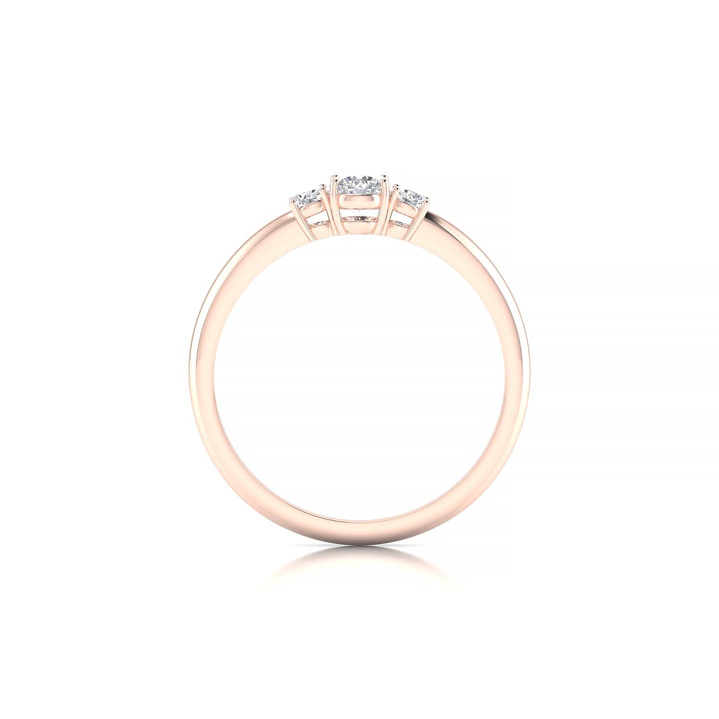 Trio | 18k Rose Gold 3.7 mm Round Diamond Ring