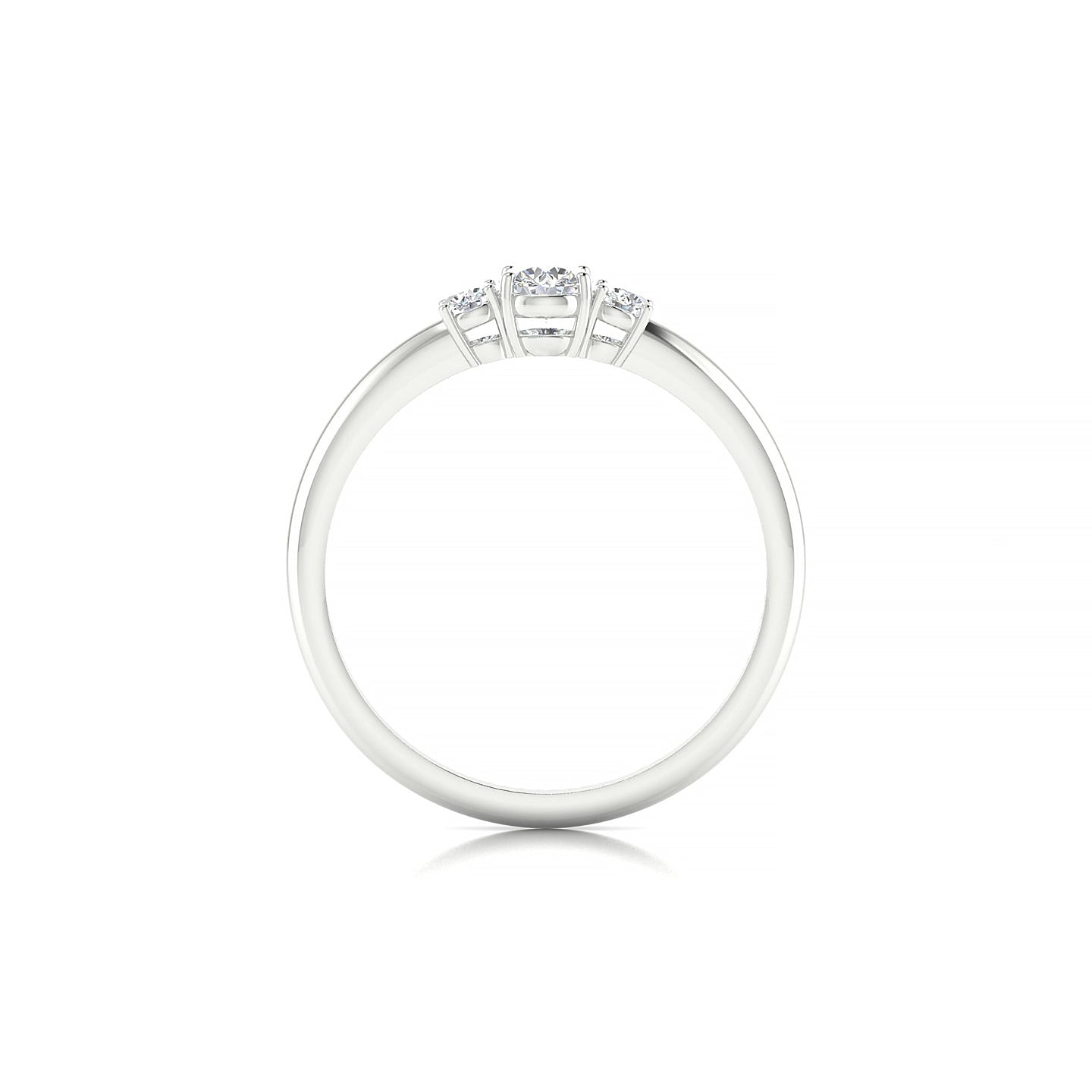 Trio | 18k White Gold 3.7 mm Round Diamond Ring