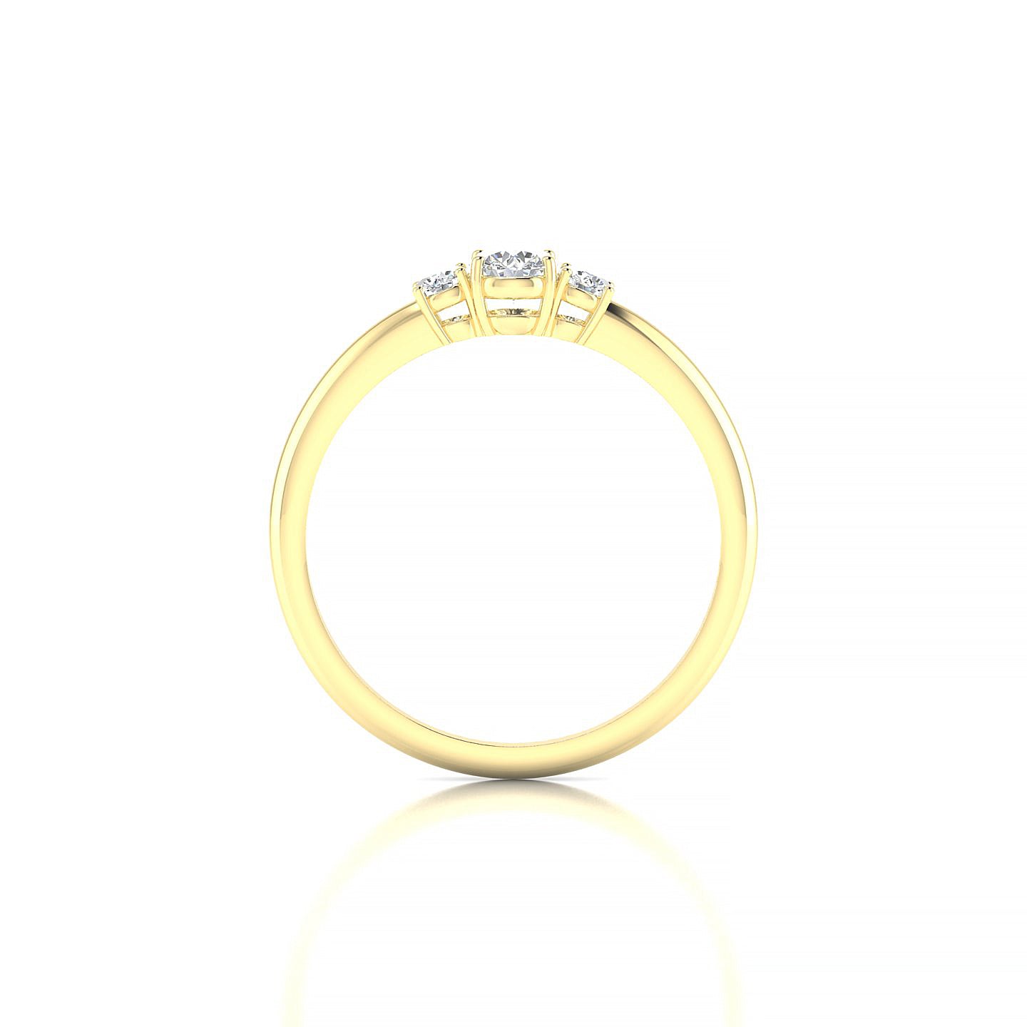 Trio | 18k Yellow Gold 3.7 mm Round Diamond Ring