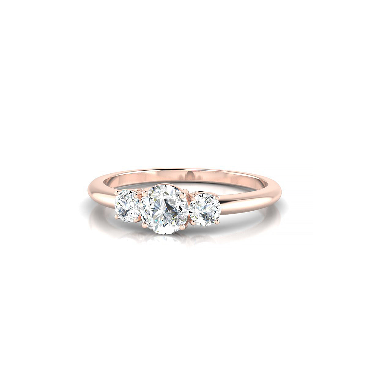 Trio | 18k Rose Gold 4.2 mm Round Diamond Ring