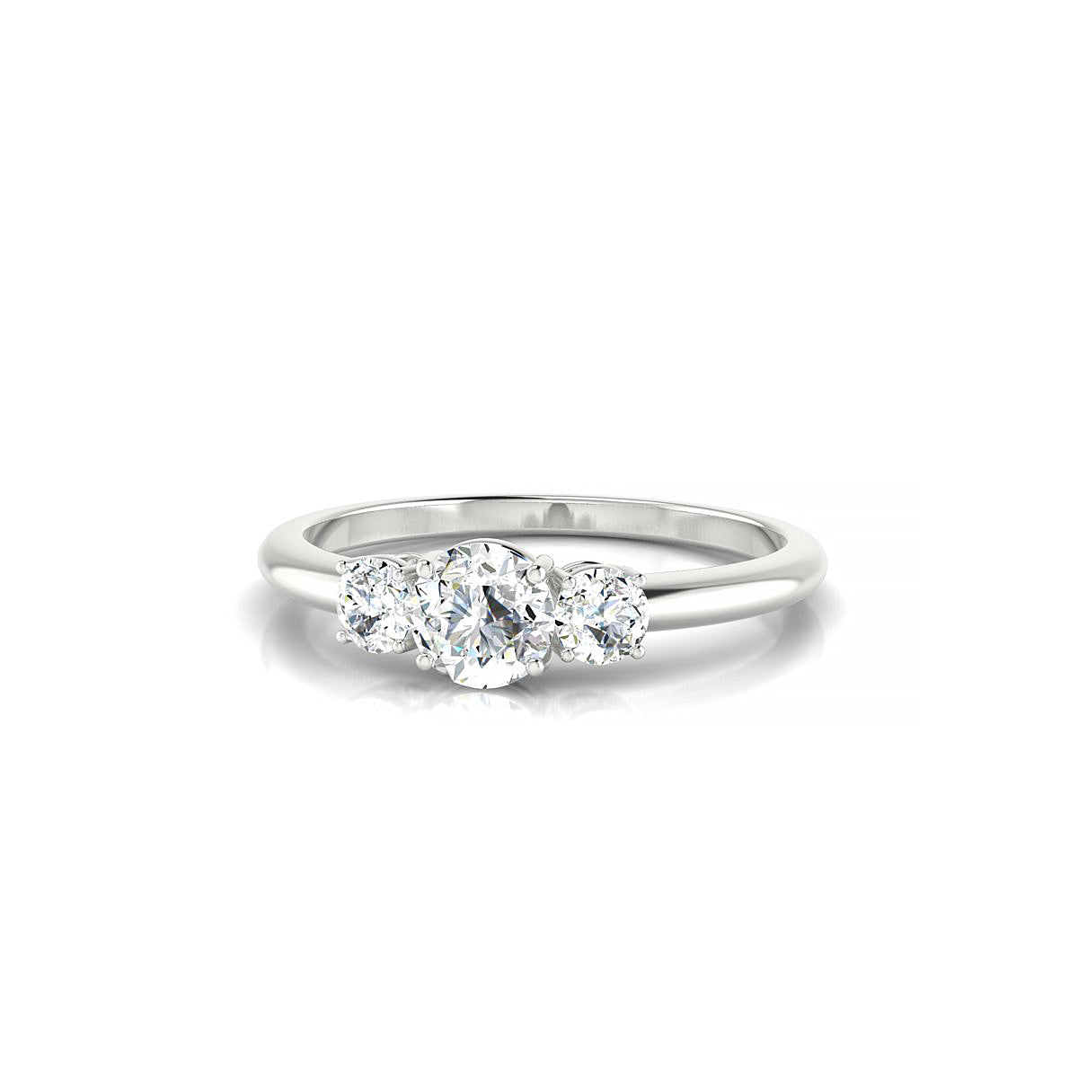 Trio | 18k White Gold 4.2 mm Round Diamond Ring