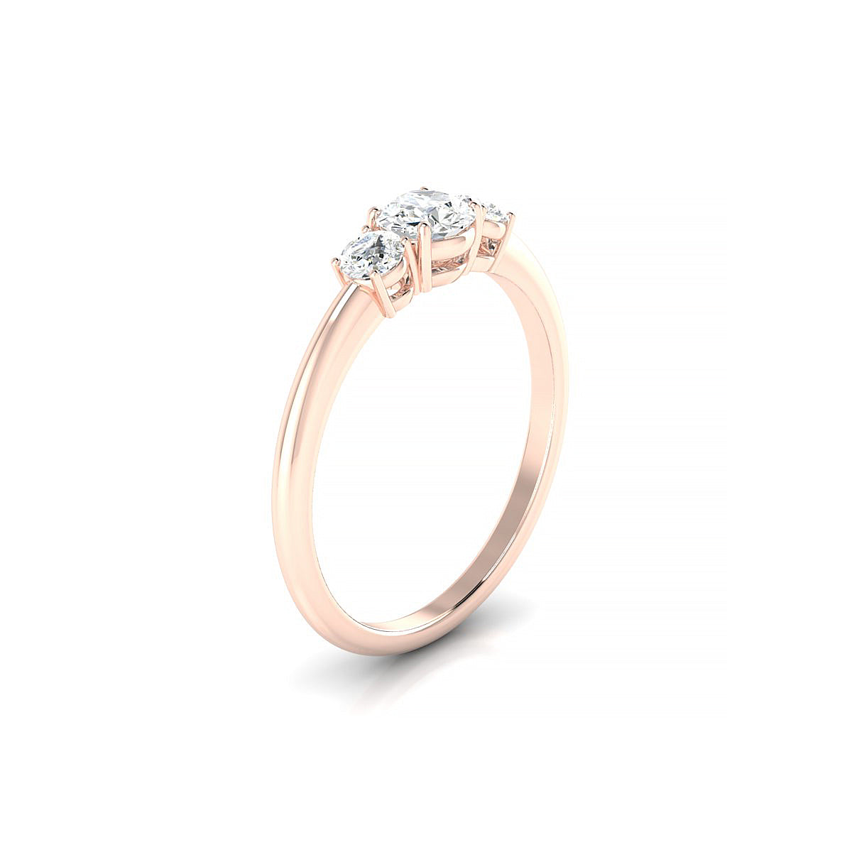 Trio | 18k Rose Gold 4.2 mm Round Diamond Ring