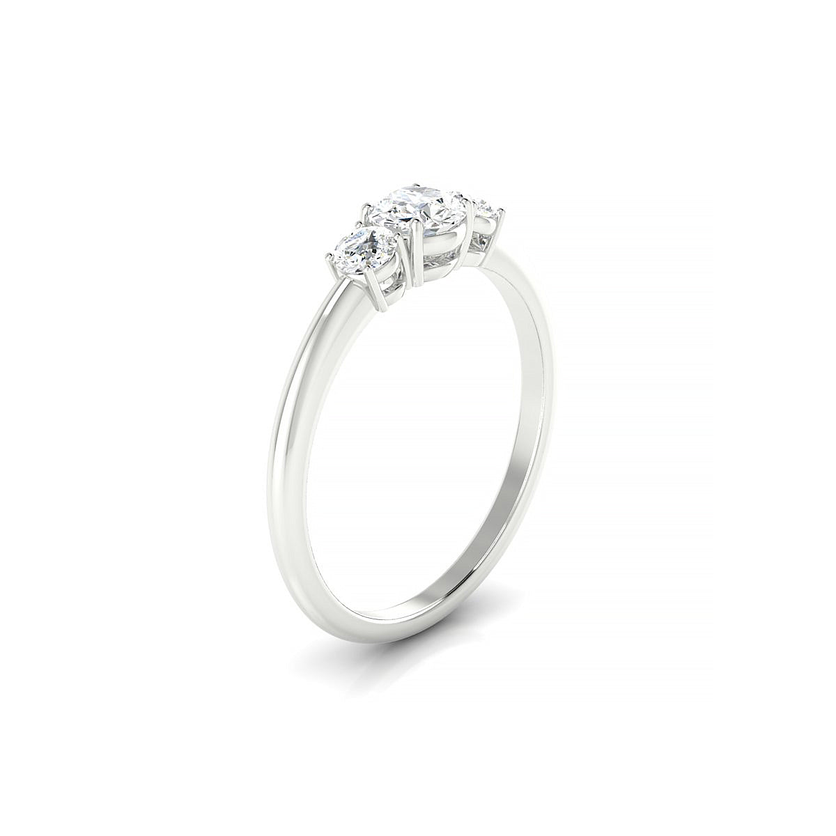 Trio | 18k White Gold 4.2 mm Round Diamond Ring