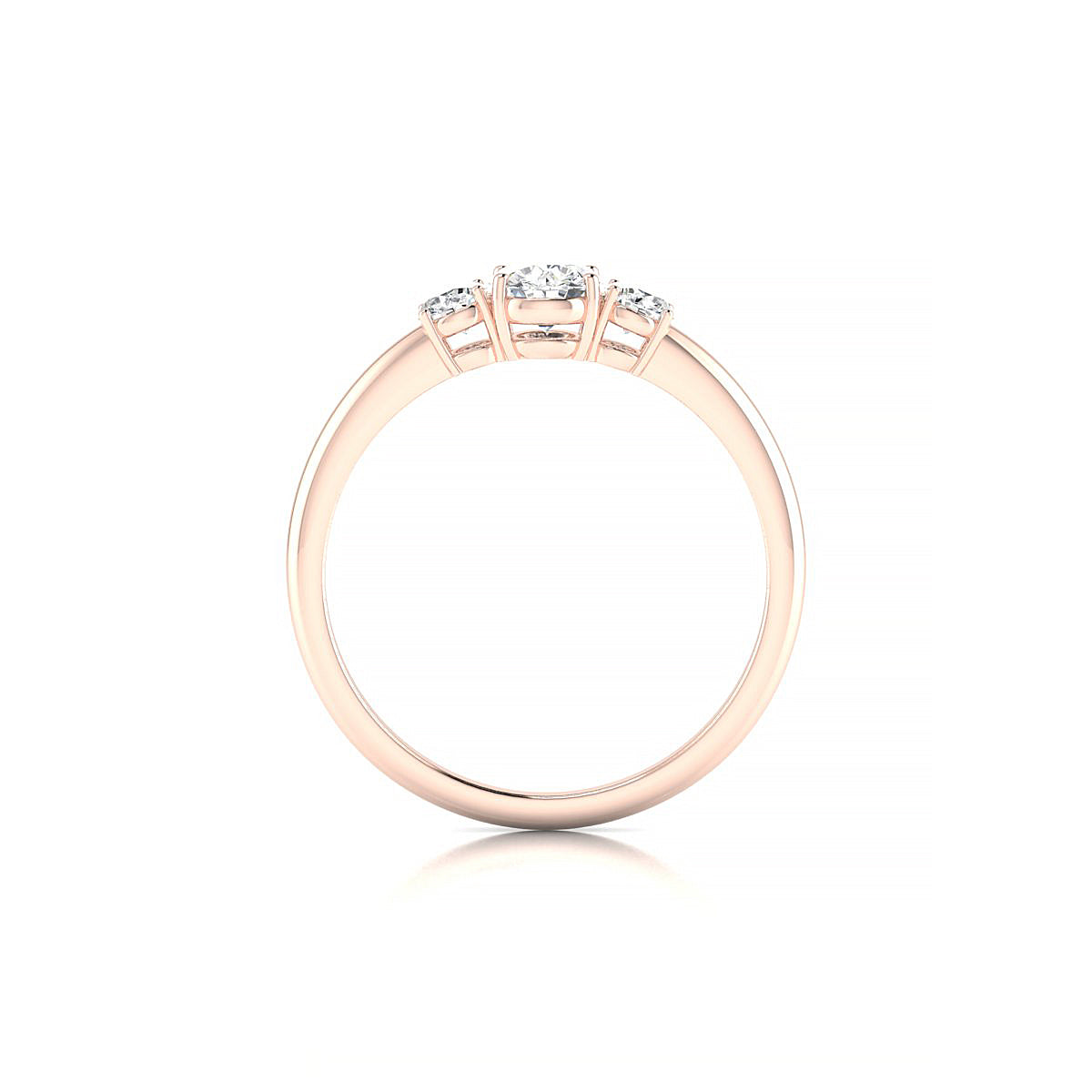Trio | 18k Rose Gold 4.2 mm Round Diamond Ring