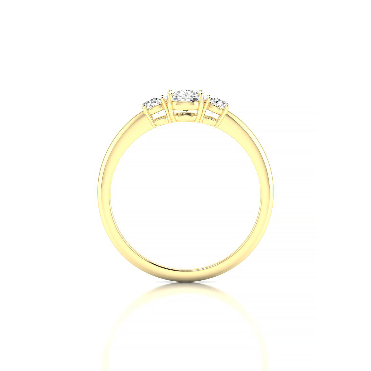 Trio | 18k Yellow Gold 4.2 mm Round Diamond Ring