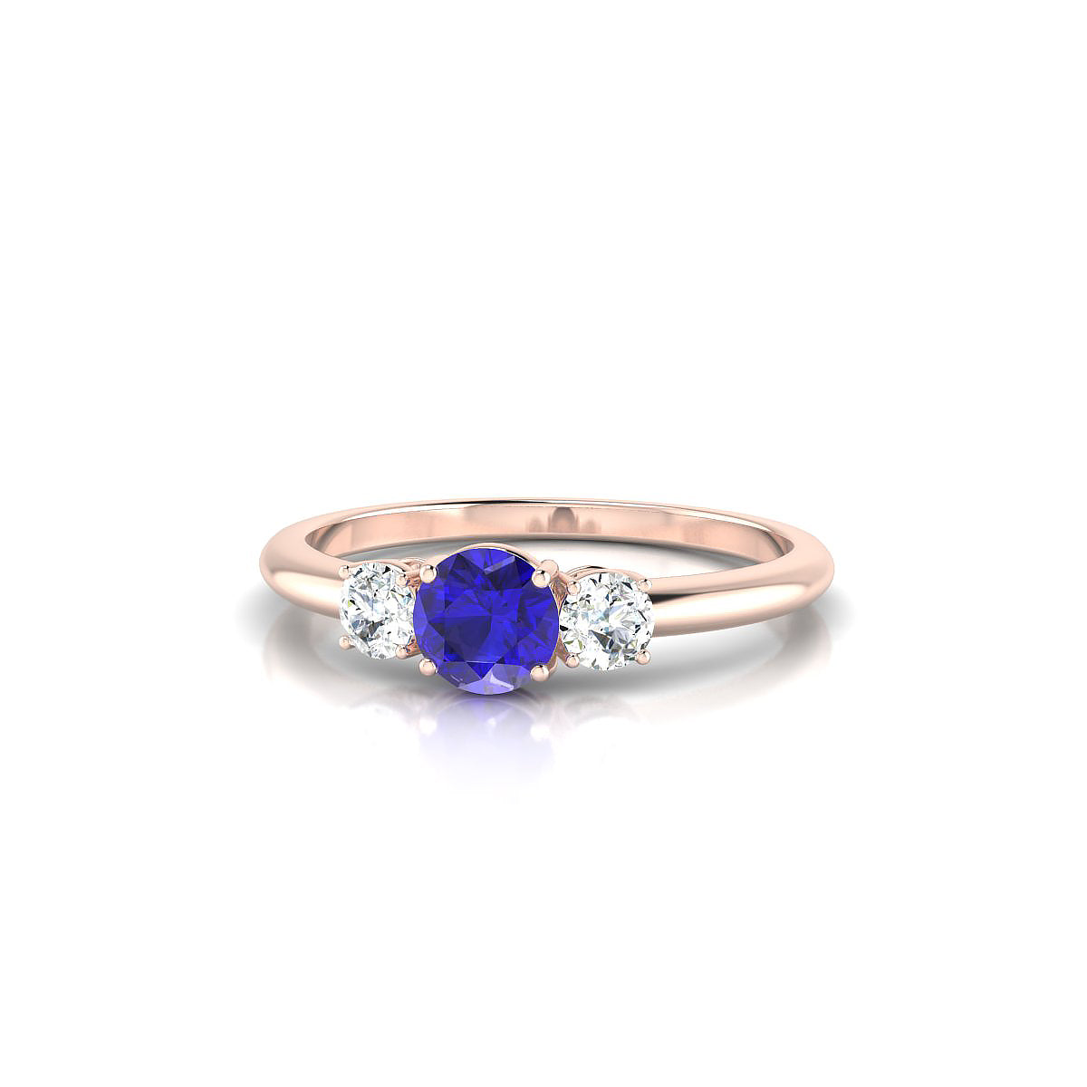 Trio | 18k Rose Gold 4.5 mm Round Tanzanite Ring