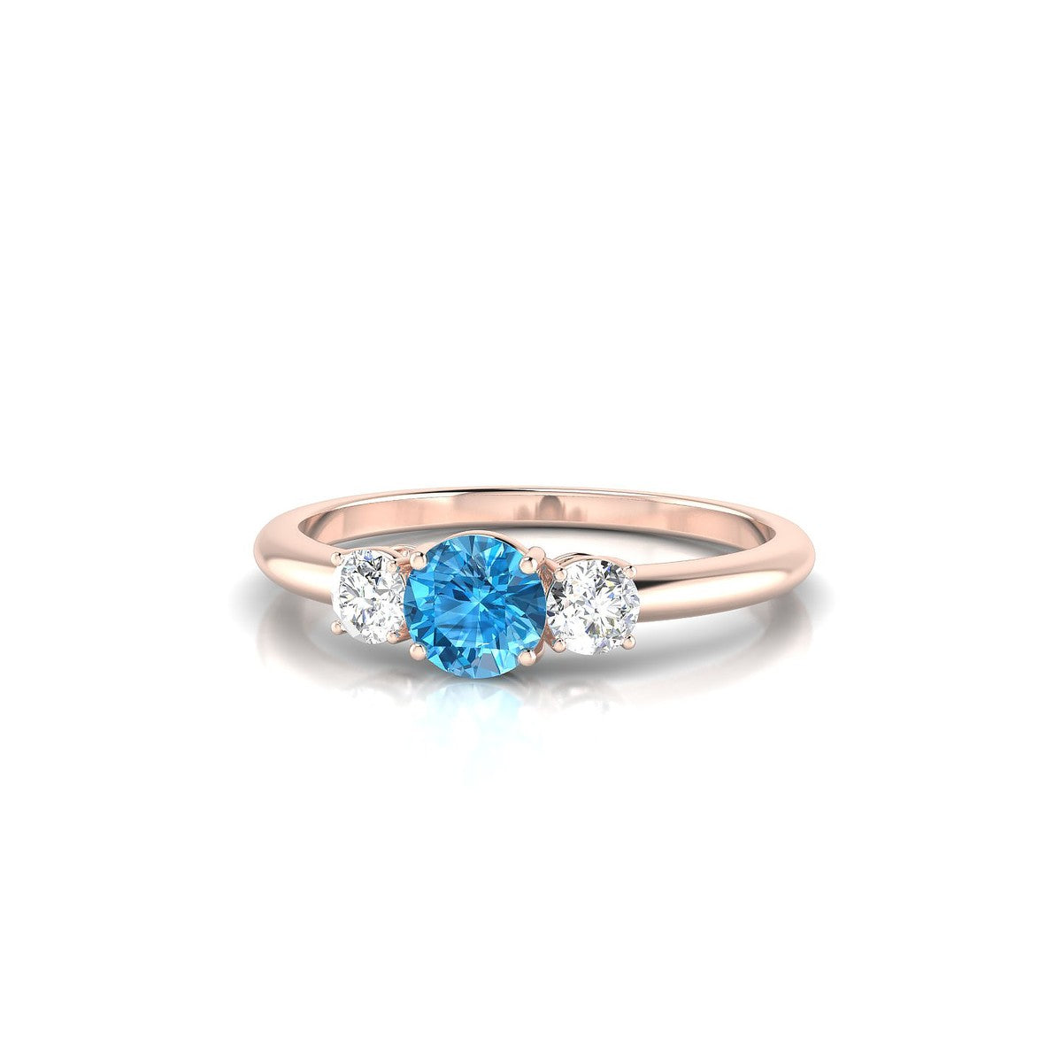 Trio | 18k Rose Gold 4.5 mm Round Topaz Ring