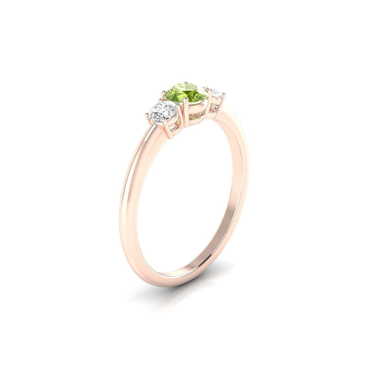 Trio | 18k Rose Gold 4.5 mm Round Peridot Ring