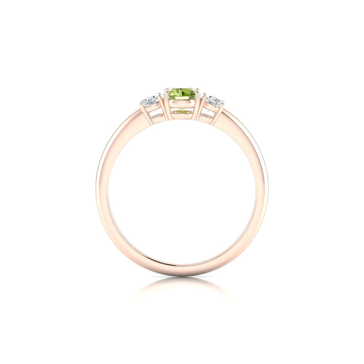 Trio | 18k Rose Gold 4.5 mm Round Peridot Ring