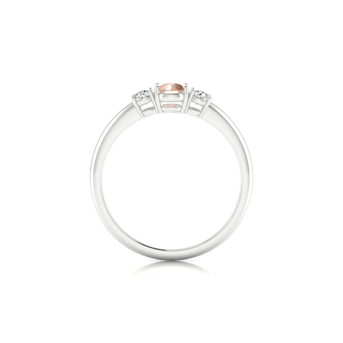 Trio | 18k White Gold 4.5 mm Round Morganite Ring