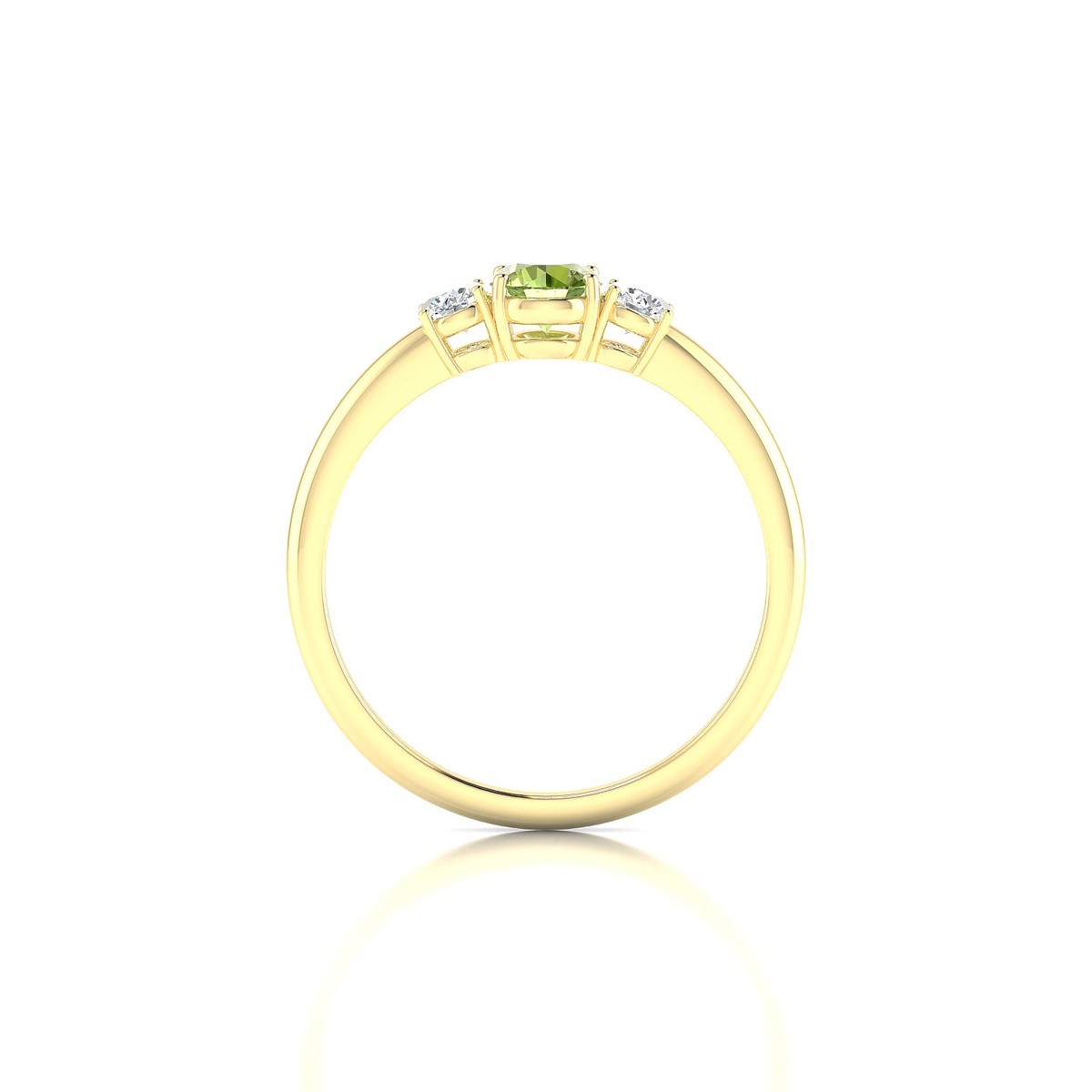 Trio | 18k Yellow Gold 4.5 mm Round Peridot Ring