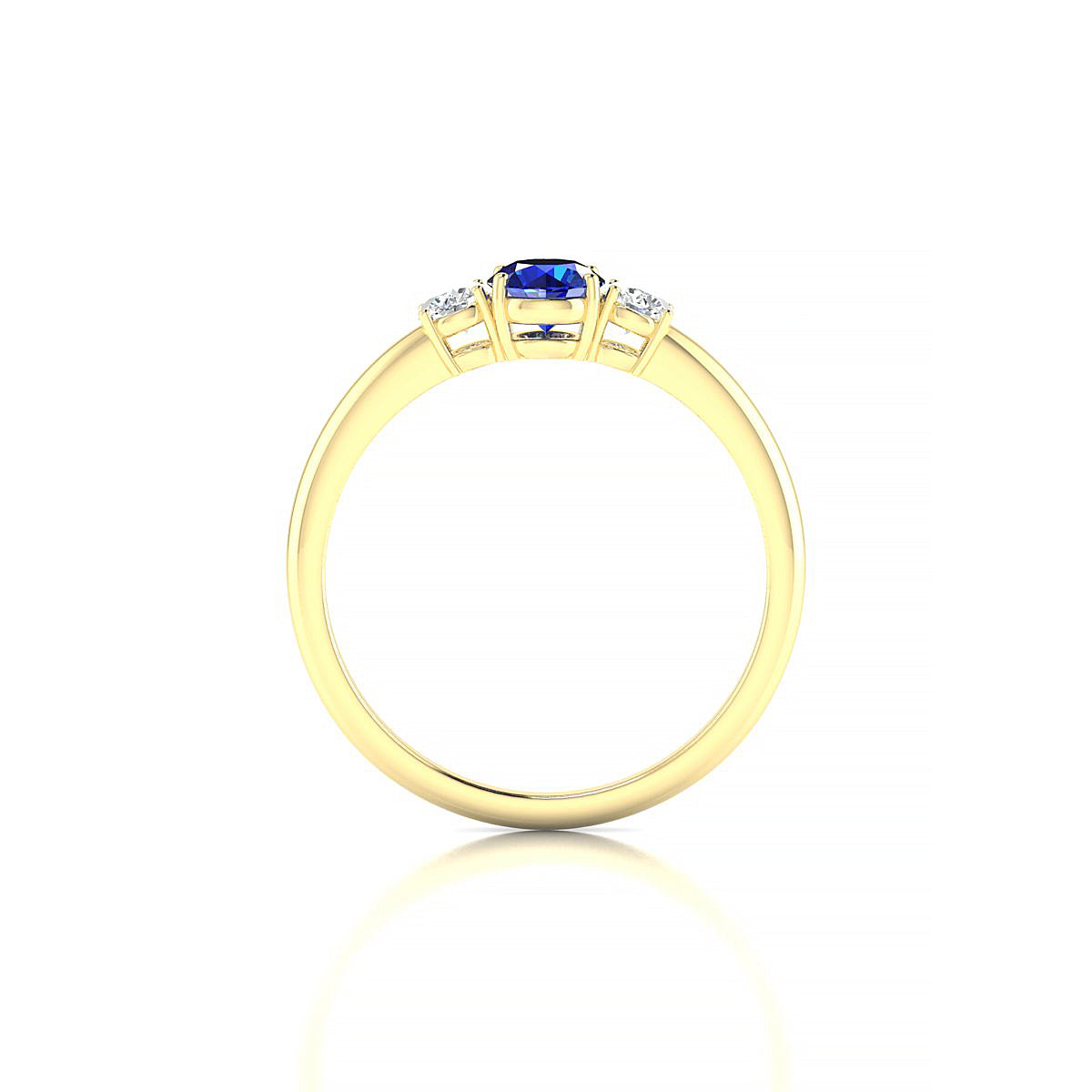 Trio | 18k Yellow Gold 4.5 mm Round Sapphire Ring