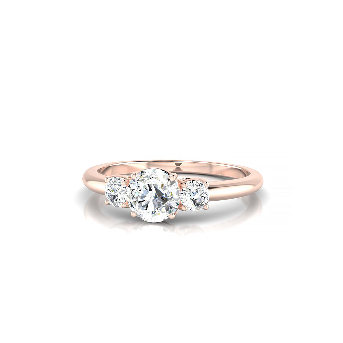 Trio | 18k Rose Gold 5.2 mm Round Diamond Ring