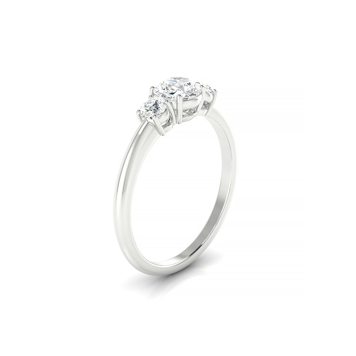 Trio | 18k White Gold 5.2 mm Round Diamond Ring