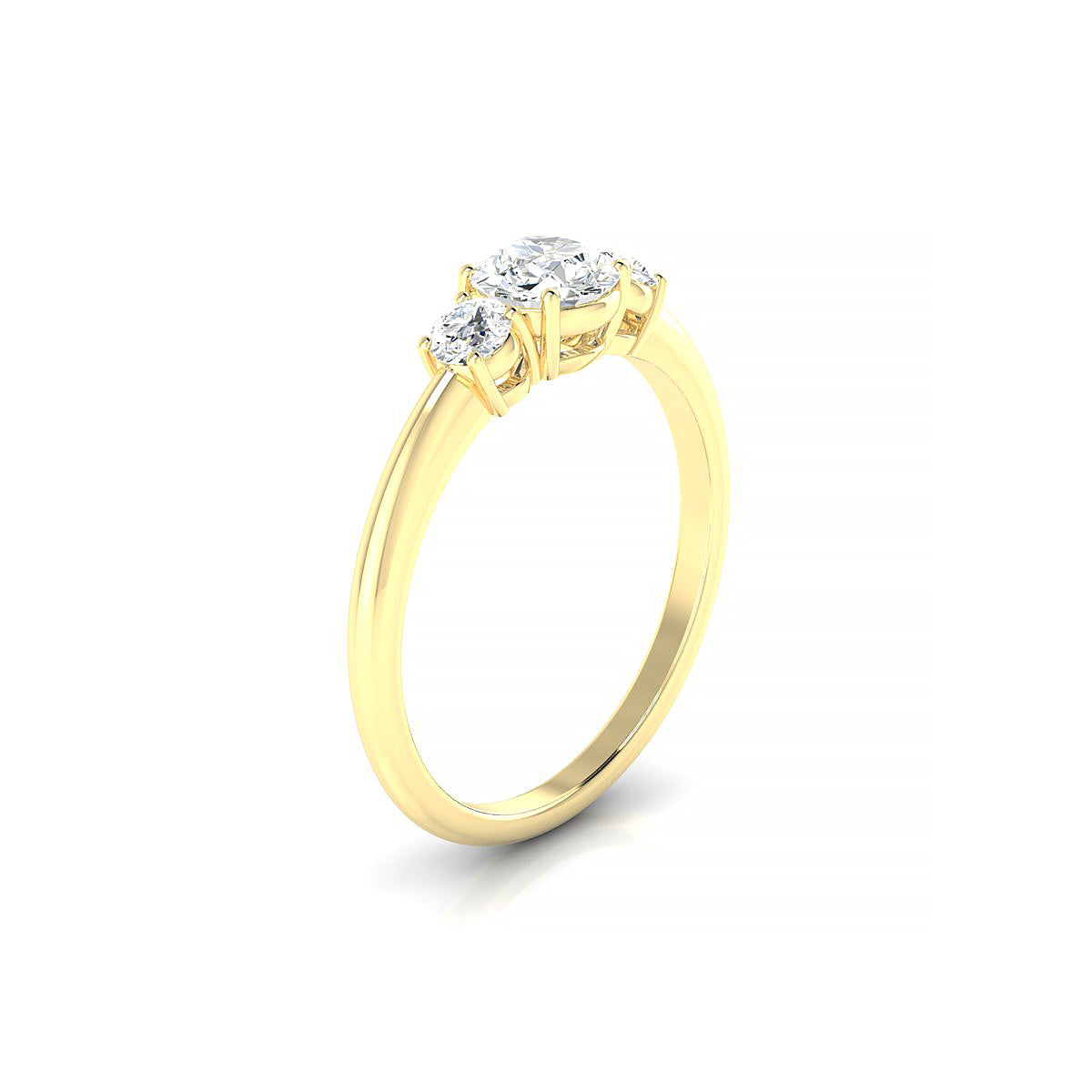 Trio | 18k Yellow Gold 5.2 mm Round Diamond Ring