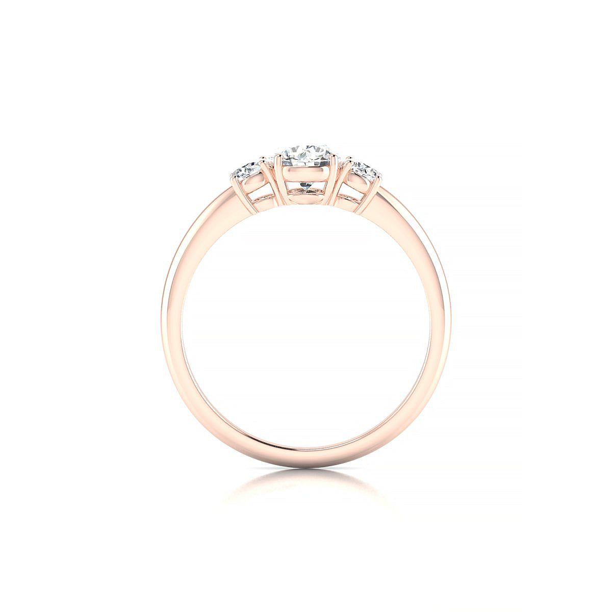 Trio | 18k Rose Gold 5.2 mm Round Diamond Ring
