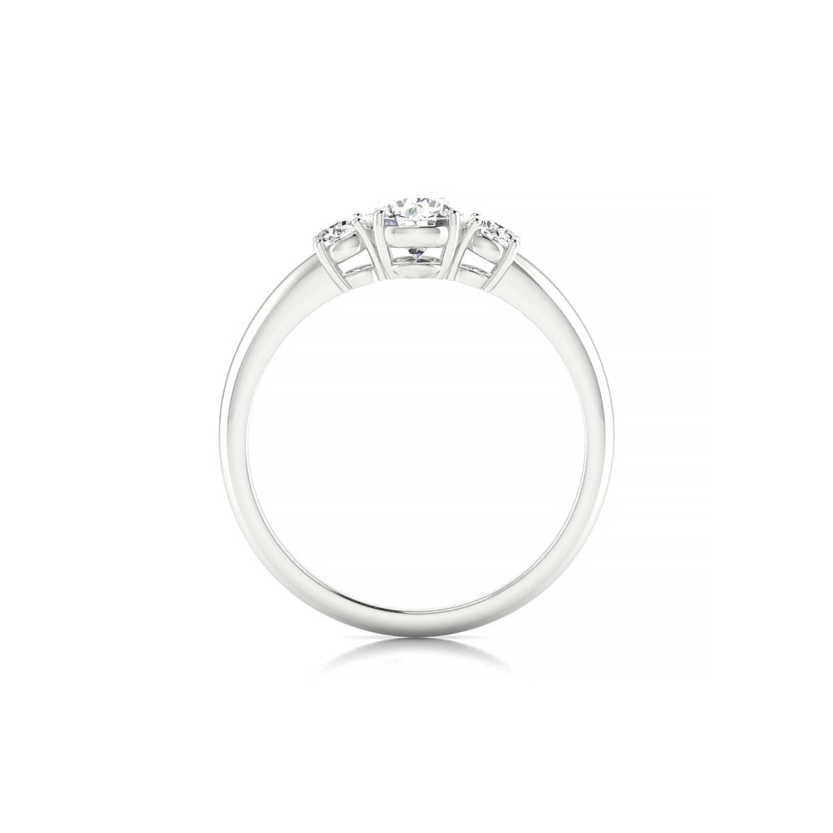 Trio | 18k White Gold 5.2 mm Round Diamond Ring