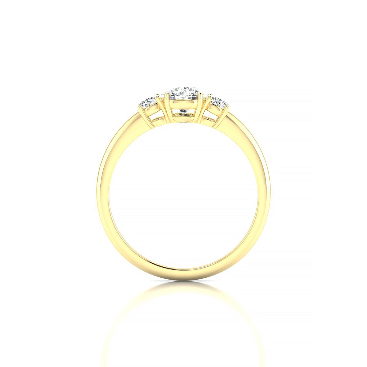 Trio | 18k Yellow Gold 5.2 mm Round Diamond Ring